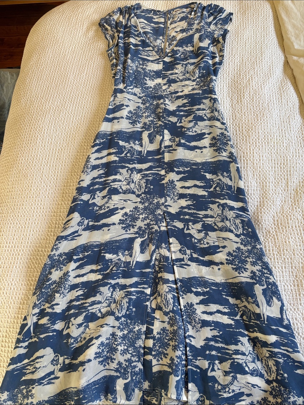 Reformation Blue and White Toile Midi Dress